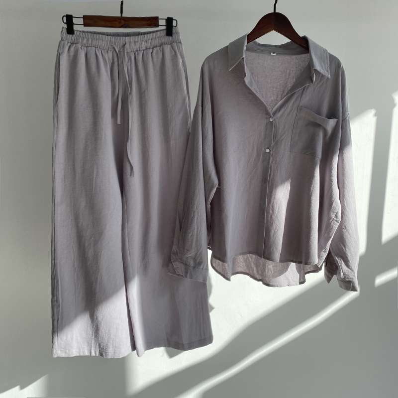 Dream Women's High Waist Cotton Shirt Suit