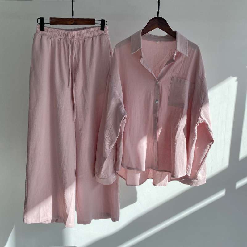 Dream Women's High Waist Cotton Shirt Suit