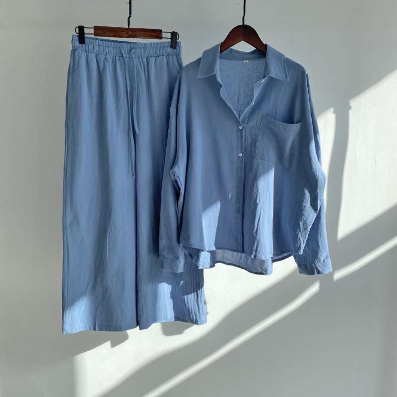Dream Women's High Waist Cotton Shirt Suit