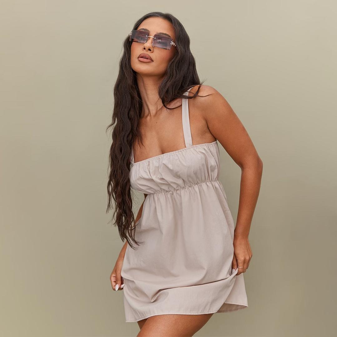 Petite New Nude Strappy Skater Dress Regular