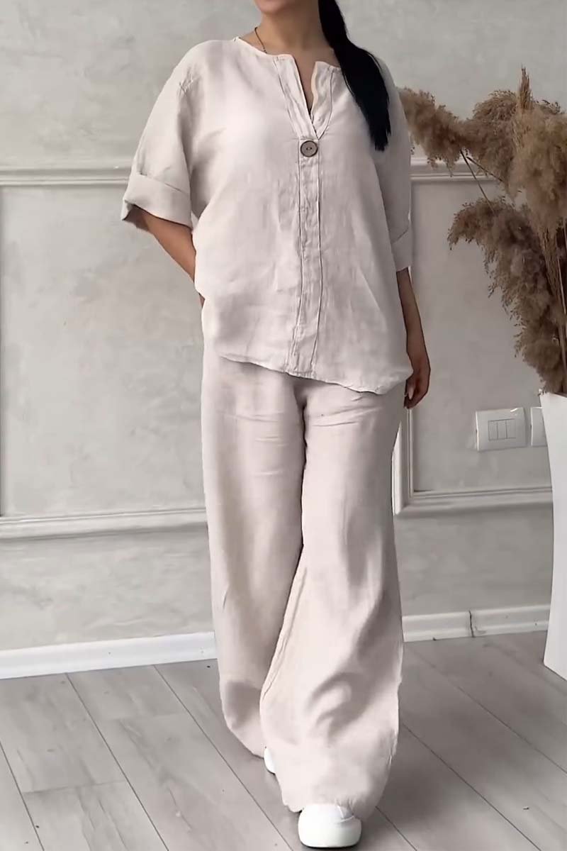 Jodie Decorated Cotton And Linen Set
