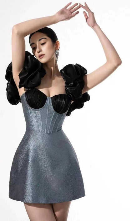 Dazzling Ruffled Corset Bodycon Dress