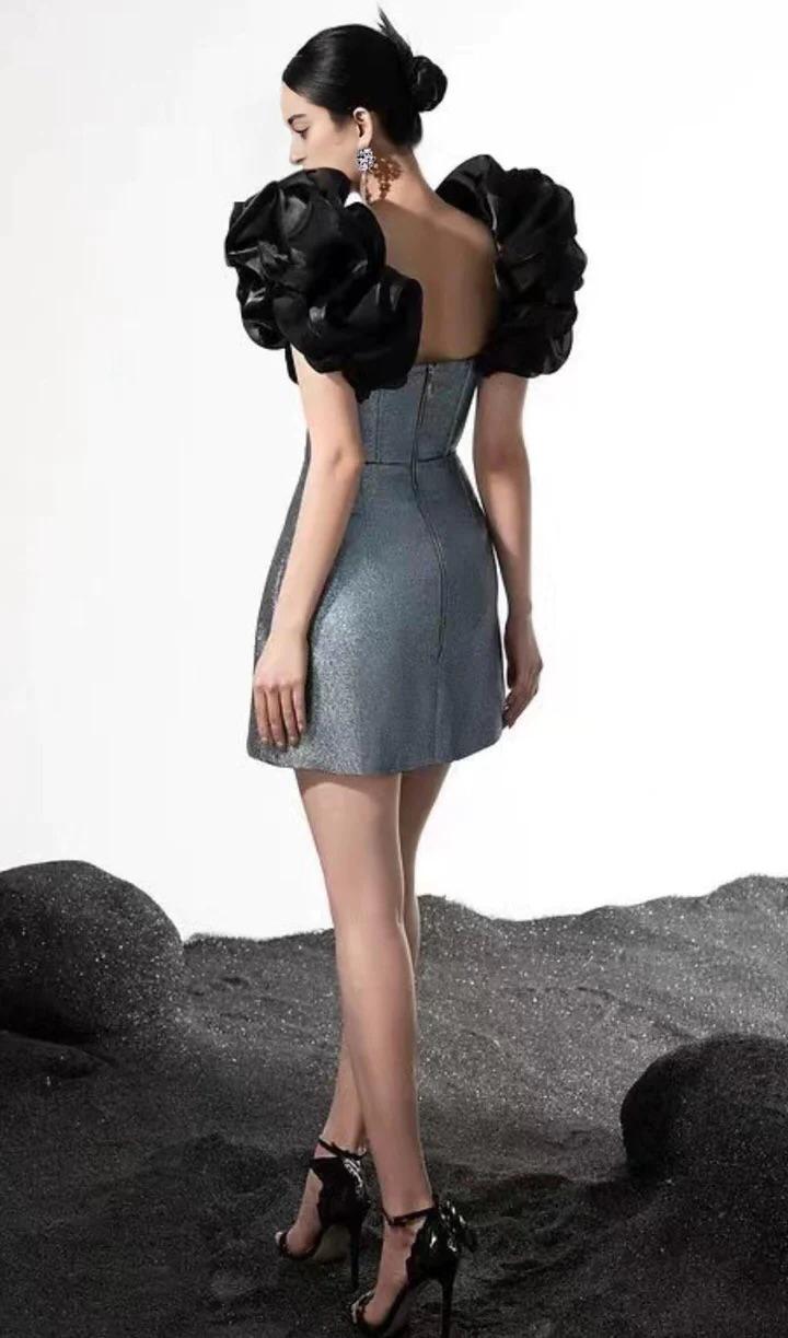 Dazzling Ruffled Corset Bodycon Dress