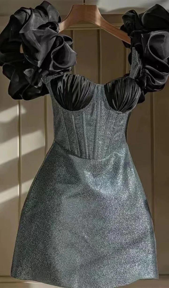 Dazzling Ruffled Corset Bodycon Dress