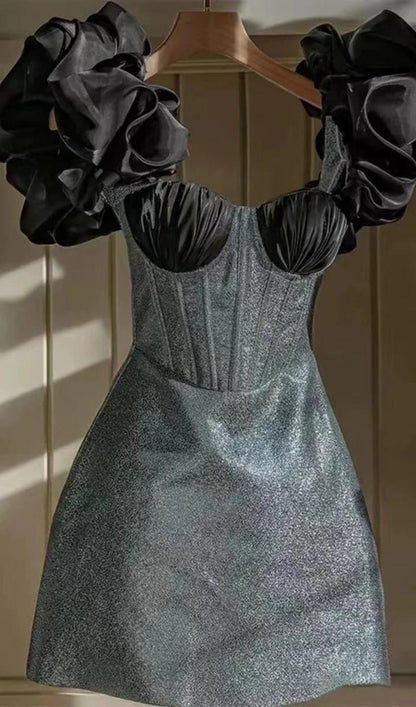 Dazzling Ruffled Corset Bodycon Dress