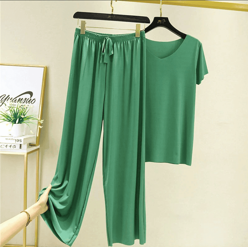 Boo Ice Silk Two Piece Set (Top+Bottom)