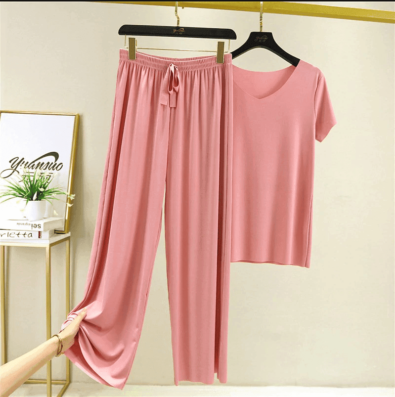 Boo Ice Silk Two Piece Set (Top+Bottom)