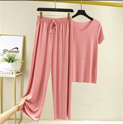 Boo Ice Silk Two Piece Set (Top+Bottom)