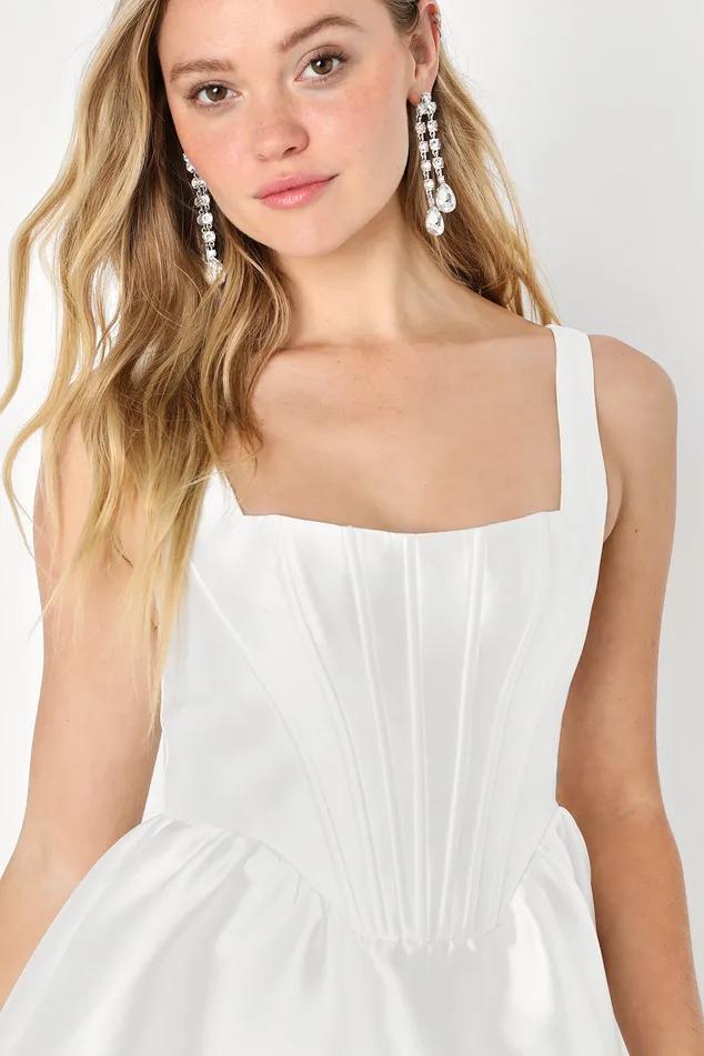 Babe Love White Corset Mini Dress