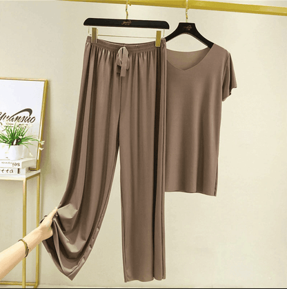 Boo Ice Silk Two Piece Set (Top+Bottom)