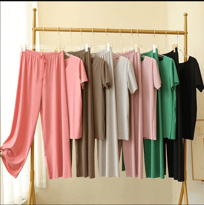 Boo Ice Silk Two Piece Set (Top+Bottom)