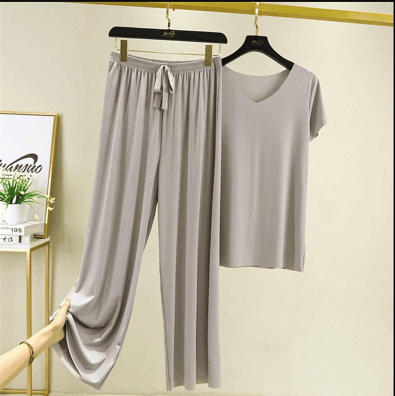 Boo Ice Silk Two Piece Set (Top+Bottom)